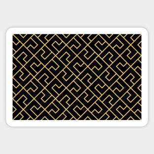 Black and Gold Abstract Geometric Sticker